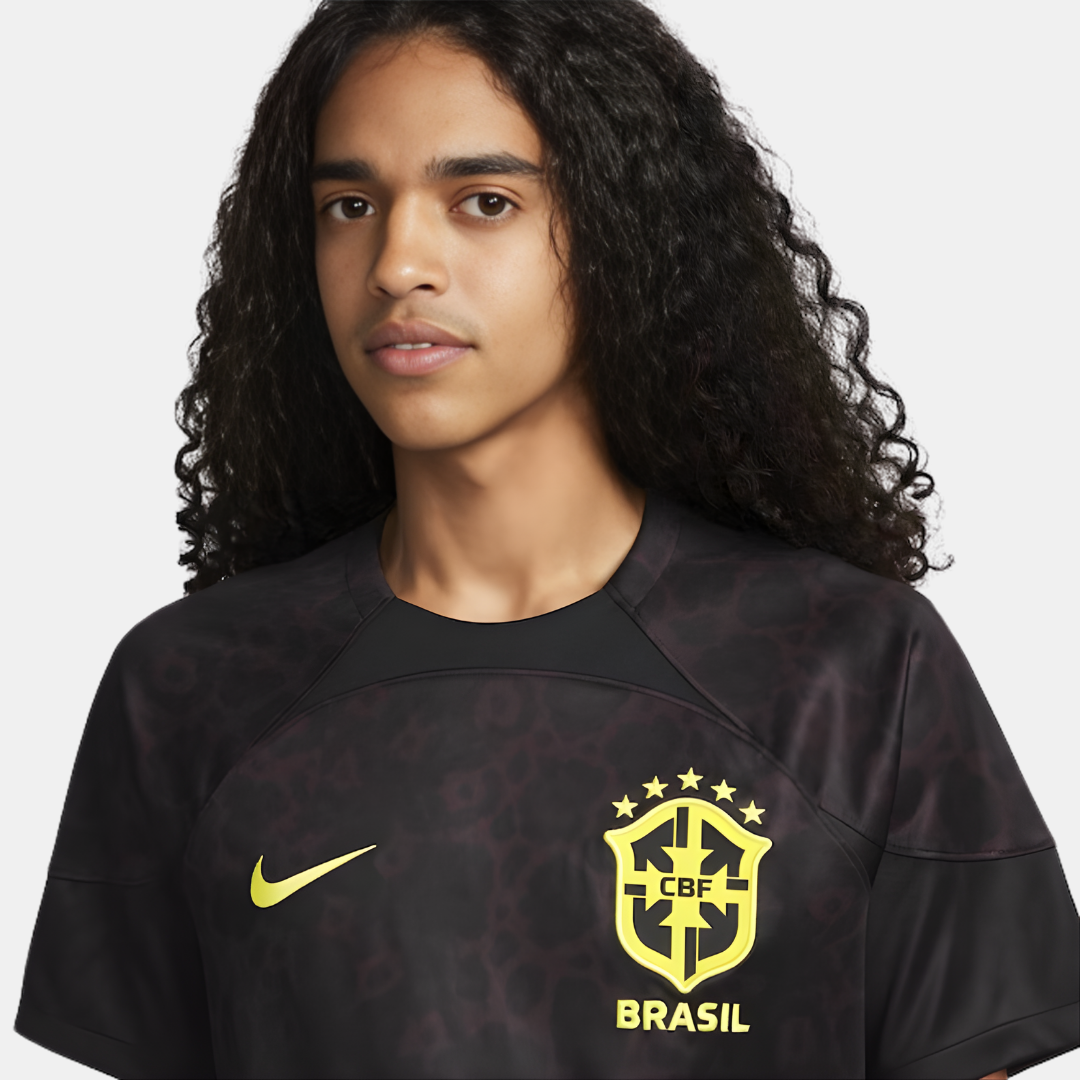 Maillot Goleiro Brésil 22/23 Nike Fan Homme - Preta com detalhes em amarelo